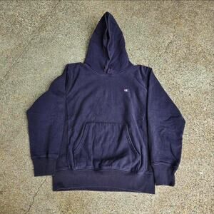 Vtg CHAMPION Reverse Weave Embroidered C Hooded Sweatshirt L Single Color Tag